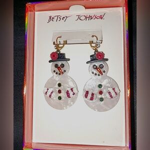 Betsey Johnson snowman earrings